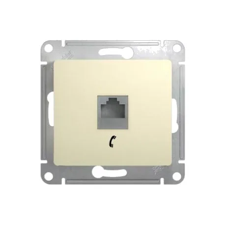 Механизм розетки телеф. 1-м СП Glossa RJ11 беж