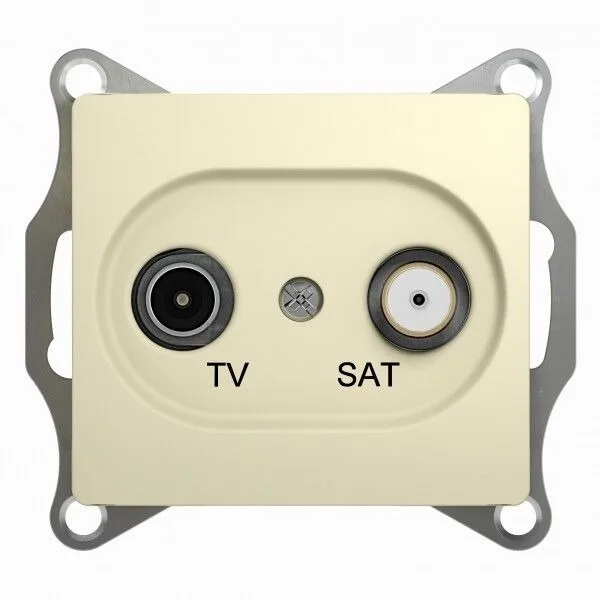 Механизм розетки TV-SAT 1-м СП Glossa проходной 4DB беж