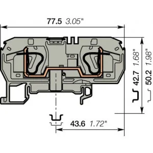 Клемма D10/10.N.2L пруж. 10мм.кв. синяя