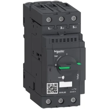 Автоматический выключатель защиты двигателя TeSys GV3 с магнит.расцепител. 65А (винт. заж.)