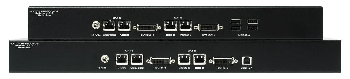 Комплект устройств для передачи двух каналов DVI-D Single Link и интерфейса USB 1.1 по четырем витым парам