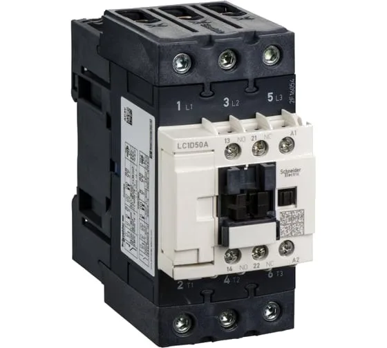 Контактор 3п 50A AC-3, Uкат. 220V AC, доп. контакты: 1но+1нз, Everlink