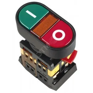 Кнопка APBB-22N I-0 с подсветкой неон 1з+1р 240В