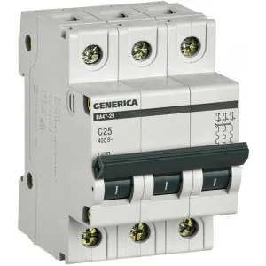 Автоматический выключатель GENERICA ВА47-29 3P 25А 4.5кА (С)