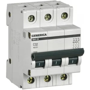 Автоматический выключатель GENERICA ВА47-29 3P 32А 4.5кА (С)