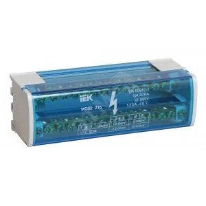 Шина на DIN-рейку в корпусе (кросс-модуль) ШНК 2х15 L+PEN 2х15 IEK