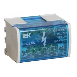 Шина на DIN-рейку в корпусе (кросс-модуль) ШНК 4х15 3L+PEN
