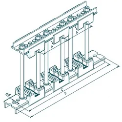 МК 70100806 Шинодержатель трехполюсный с изолятором 50-10-1 METAENERGY