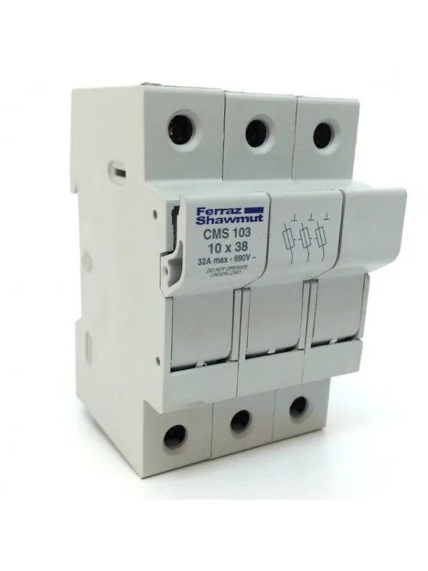 CMS103-(X305023D) MERSEN Держатель предохранителя, на DIN-рейку, модульный, 690В, 32A, 10 x 38мм, винт