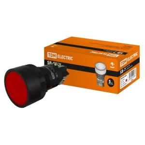 Кнопка SB-7 "Стоп" с возвратом, 1НЗ, d22 мм, красная, IP40 TDM