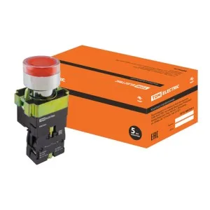 Кнопка SB2-BW3461 с возвратом, 1НО, d22 мм, с подсветкой 230 В LED, красная, IP40, B3461 TDM