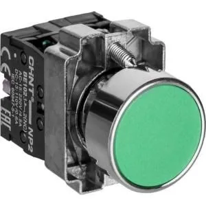 CHINT Кнопка управления NP2-BA35 1НЗ+1НО IP40 зеленая без подсветки NP2BA35