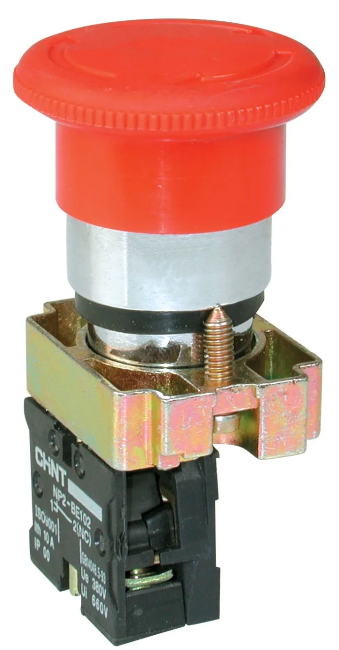 CHINT Кнопка управления NP2-EW3465 1НО-НЗ красная AC/DC230В (LED) IP40