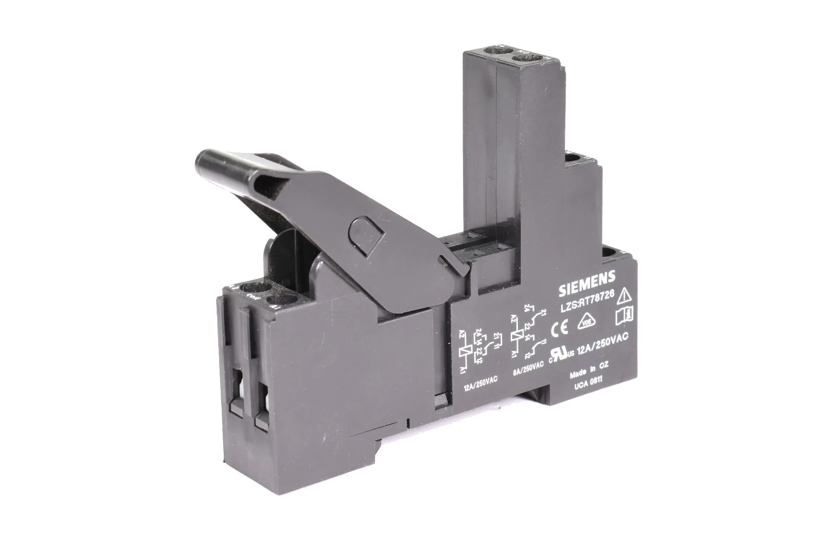 Колодка для реле ETE с реле RT424730 Реле 2 переключ. 230VAC, 8А/250VAC Schrack Technik Tyco