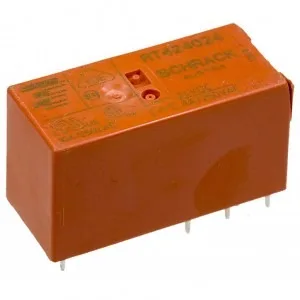 Реле силовое Schrack Technik PCB 2 перекл. конт, 8A, 24V DC, 5mm (24VDC 10A/250VAC / 8A/250VAC)