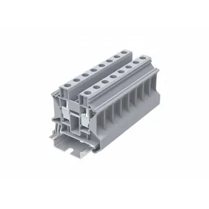 TU 10-2-GY Проходная клемма, винтовой, 10 мм., 57A, 1000V, ширина: 10,2 мм, серый, DIN 35