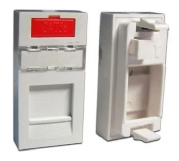 Lanmaster Вставка в розеточную панель, 1х keystone, 22,5х45 мм (ВхШ), плоская, шторки