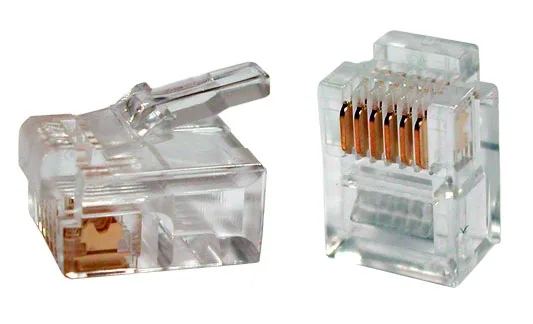 Hyperline PLUG-6P6C-P-C2-100 Телефонный разъем RJ-12(6P6C), 3 µ"/ 3 микродюйма
