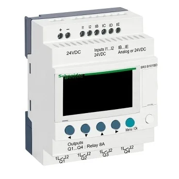Zelio Logic Интеллектуальное реле: 6 дискретных в т.ч. 4 аналоговых 0…10/0…24V входов / 4 релейных выходов