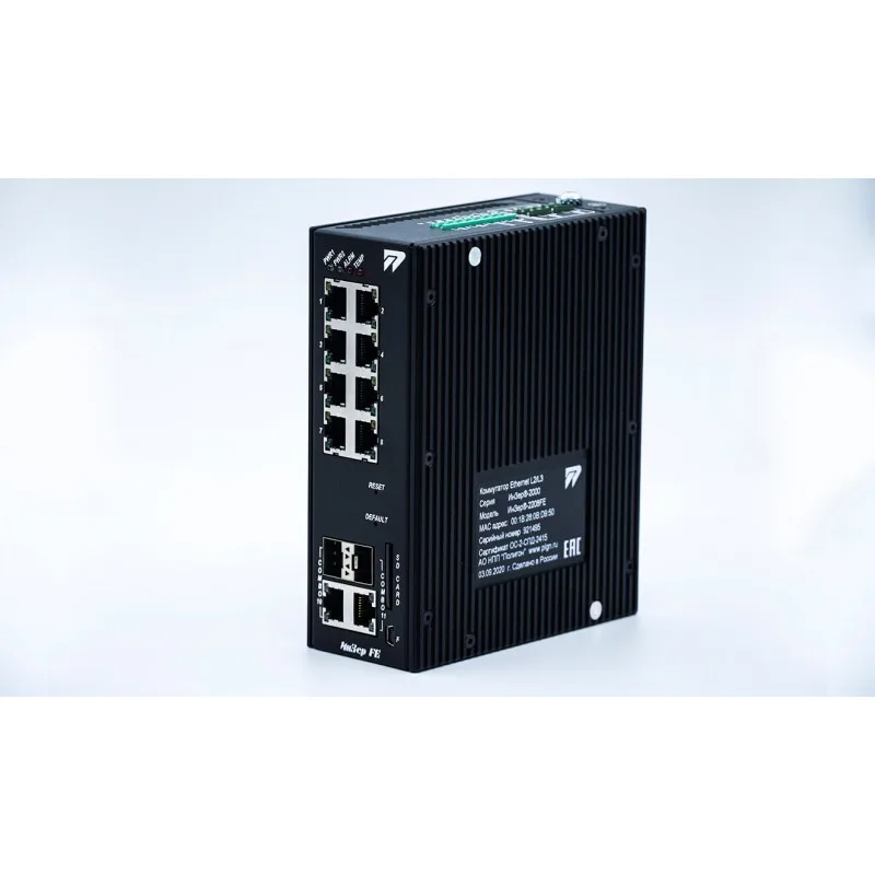 ИнЗЕР-2208FE Промышленный коммутатор на DIN-рейку Enthernet L2/L3 ИнЗЕР -2000 ПОЛИГОН