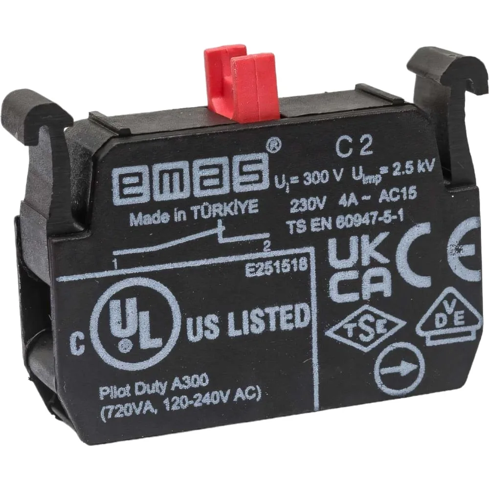 Блок-контакт Emas Стоп, 1НЗ, серия B, 250В AC, 4А B2