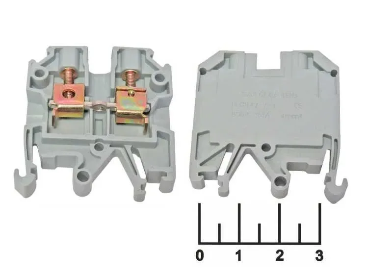Grey JXB4 JiNH SAK(JXB) 4/EN Клеммная колодка на DIN-рейку, JXB- земля, 800V, 4 мм2