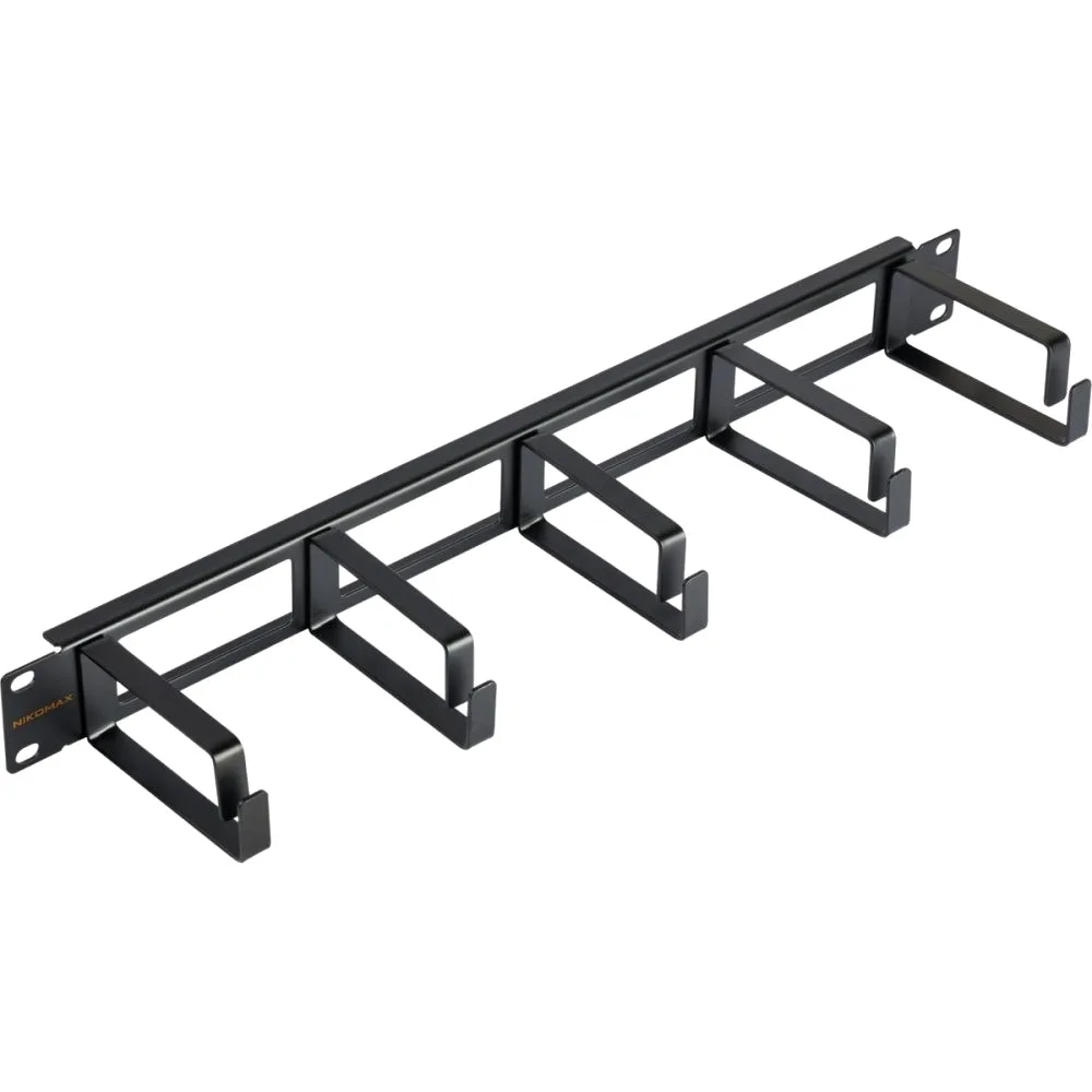 Nicomax NMC-0K800-2 Органайзер 19 дюймов, 1U, кольца 58мм, металлический, с крышкой, черн (NMC-OK800H-1U-BK-2)