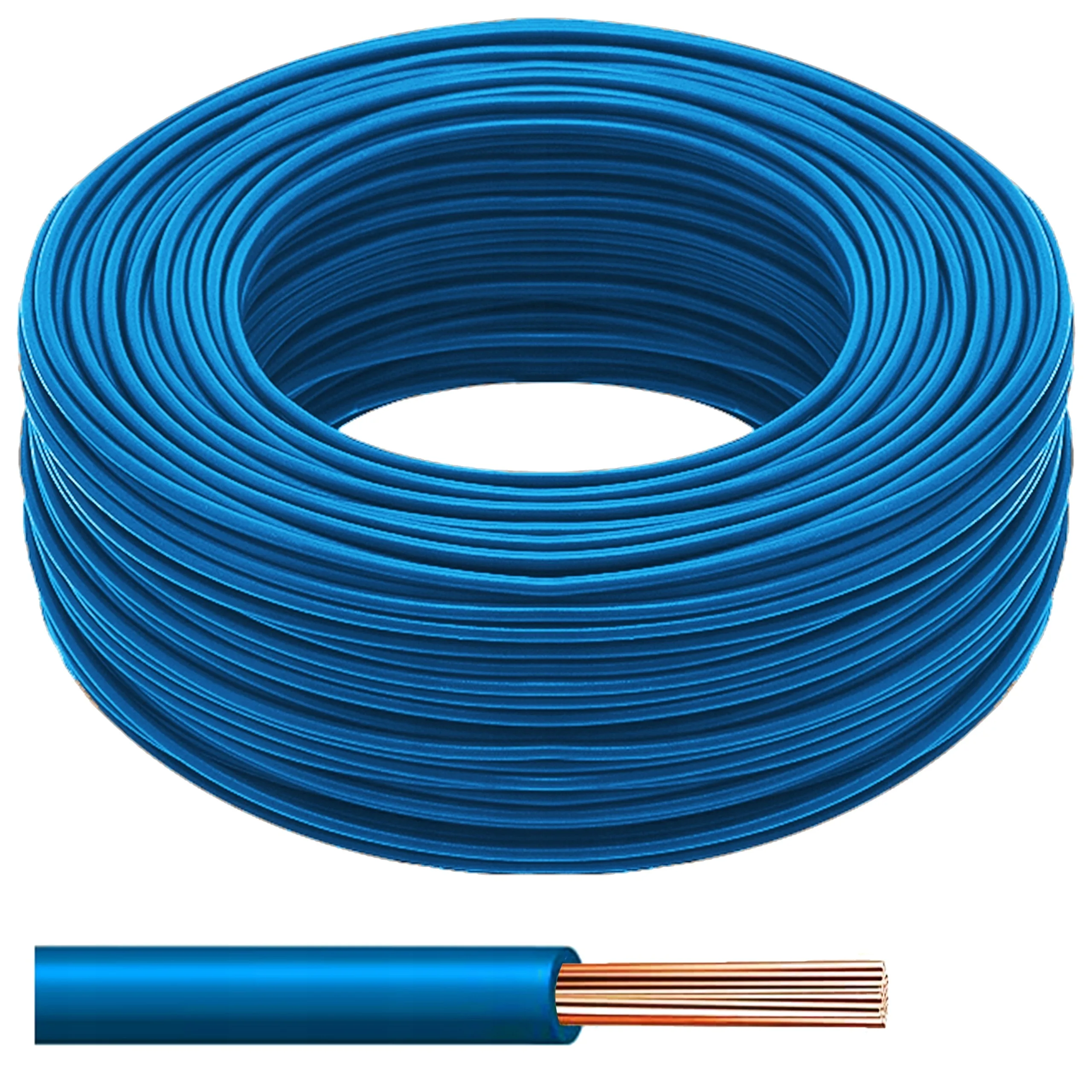Кабель H058 V-K BLAU 1х0,50 многопров; Cu; 0,5мм2; синий; ПВХ; 300/500В; Класс:5 HELUKABEL D7182 (100м)