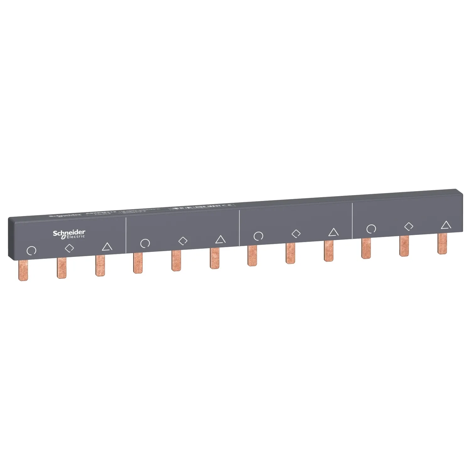Шина соединительная типа PIN (штырь) 3п (L1L2L3…) × 12 модулей, шаг 18мм, до 100А