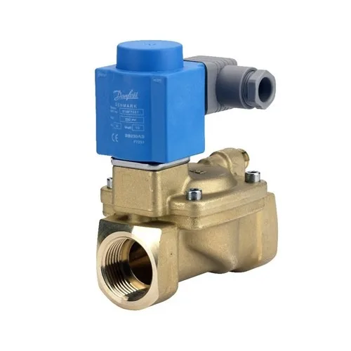 Danfoss Клапан соленоидный EV220В Ду-40 мм, G 1 1/2, НЗ, 220B, 50 Гц, латунь, Ру 16 бар