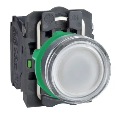 Кнопка Dуст. 22мм, 1НО+1НЗ, LED подсветка 230…240V AC, белый, лс возвратом